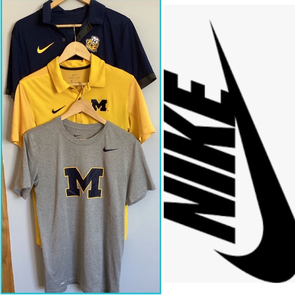EUC Nike U of M 3 pc.bundle of 2 polos and 1 t-shirt size Small. - Picture 1 of 14